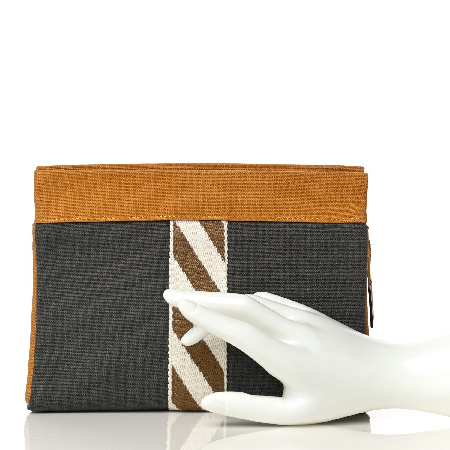 Hermes Cotton Stripe Travel Pouch 2 of 10
