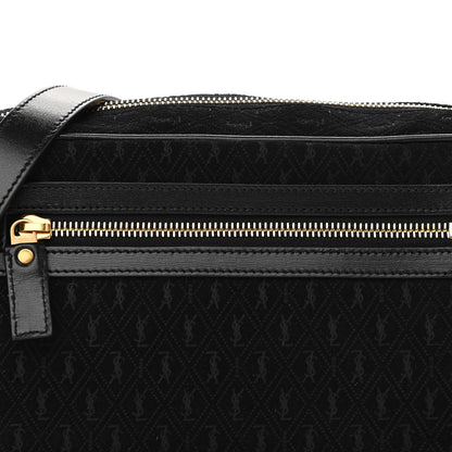 Saint Laurent Suede Monogram All Over Camera Bag Black 8 of 10