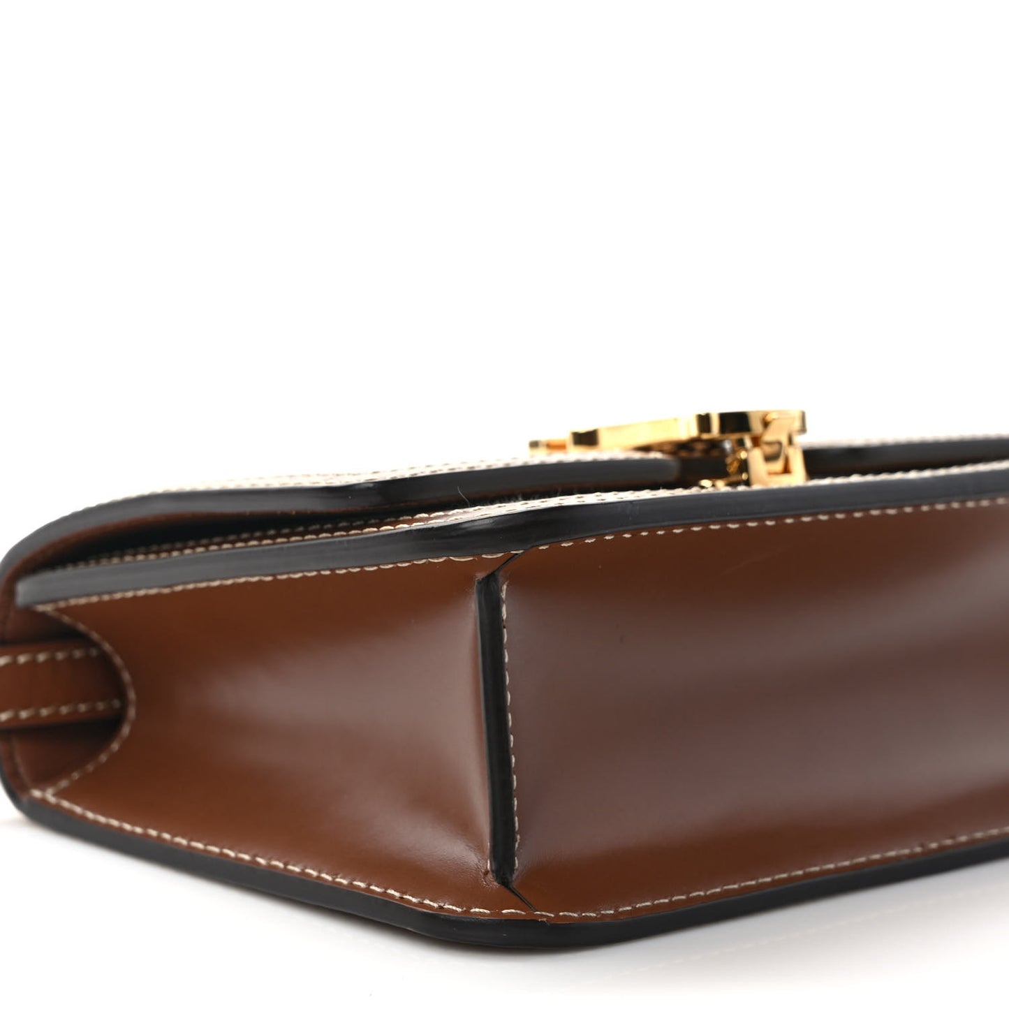 Canvas Calfskin Small TB Bag Natural
