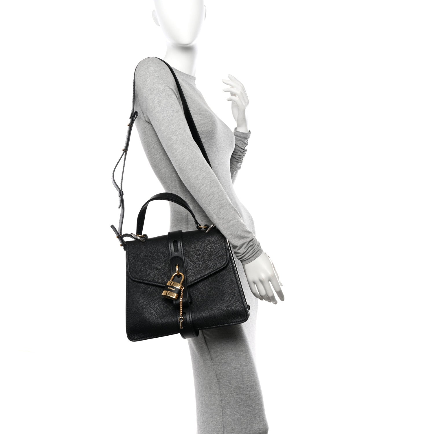 Chloe Grained Calfskin Medium Aby Day Shoulder Bag Black 2 of 11