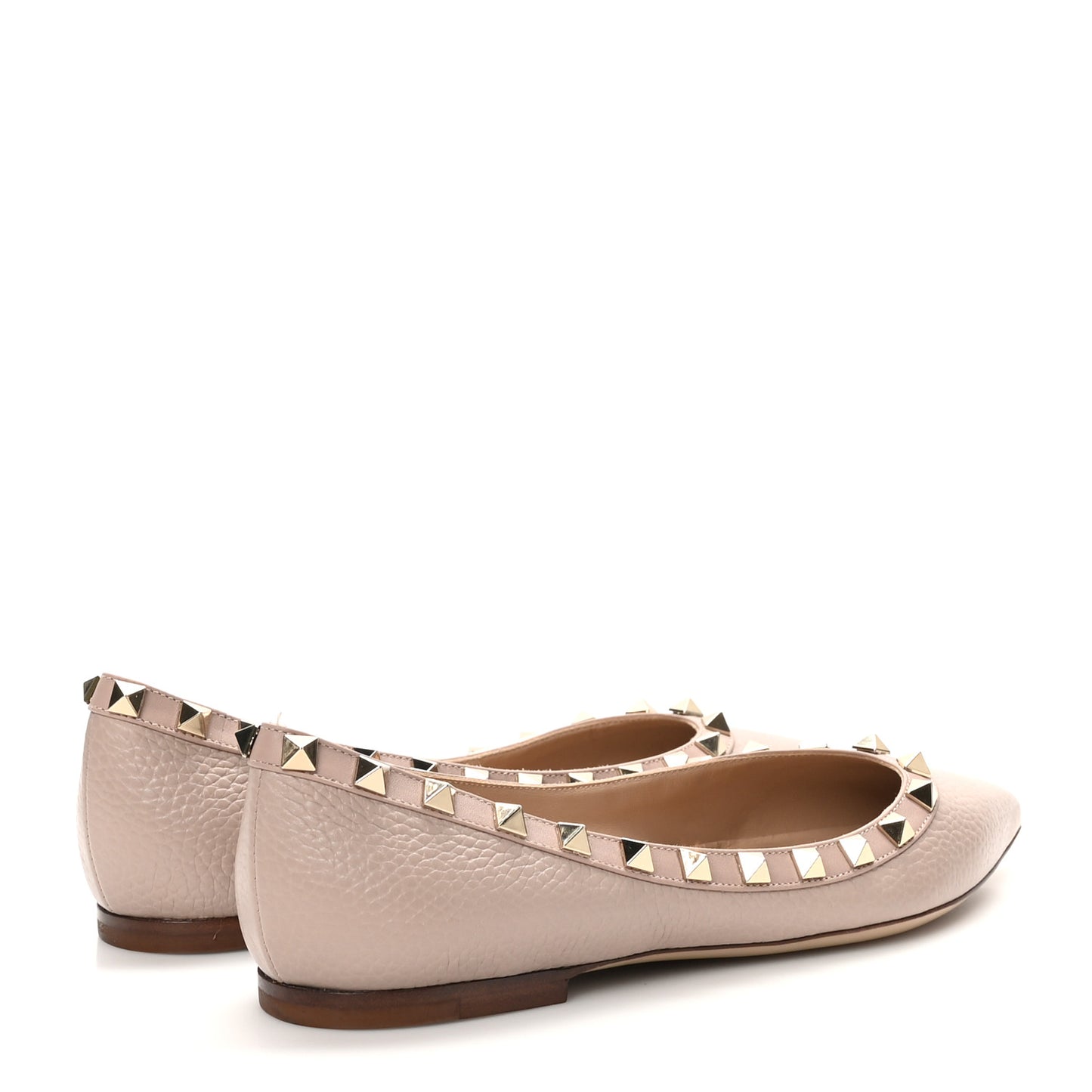 Nappa Rockstud Ballerina Flats 36 Poudre