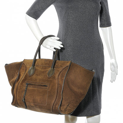 Celine Suede Large Phantom Luggage Olive 2 of 13