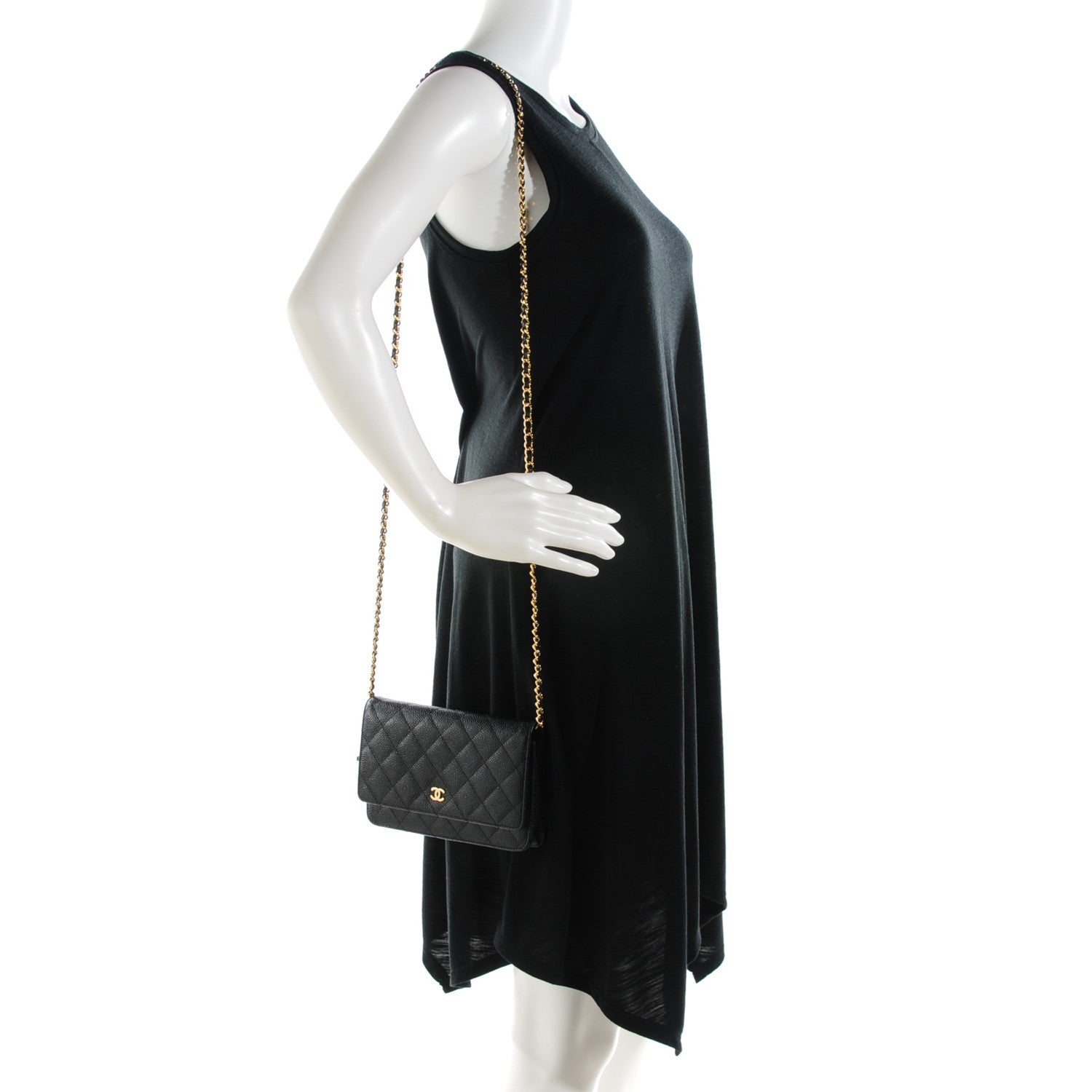 Chanel Caviar Quilted Wallet On Chain WOC Black 2 of 9