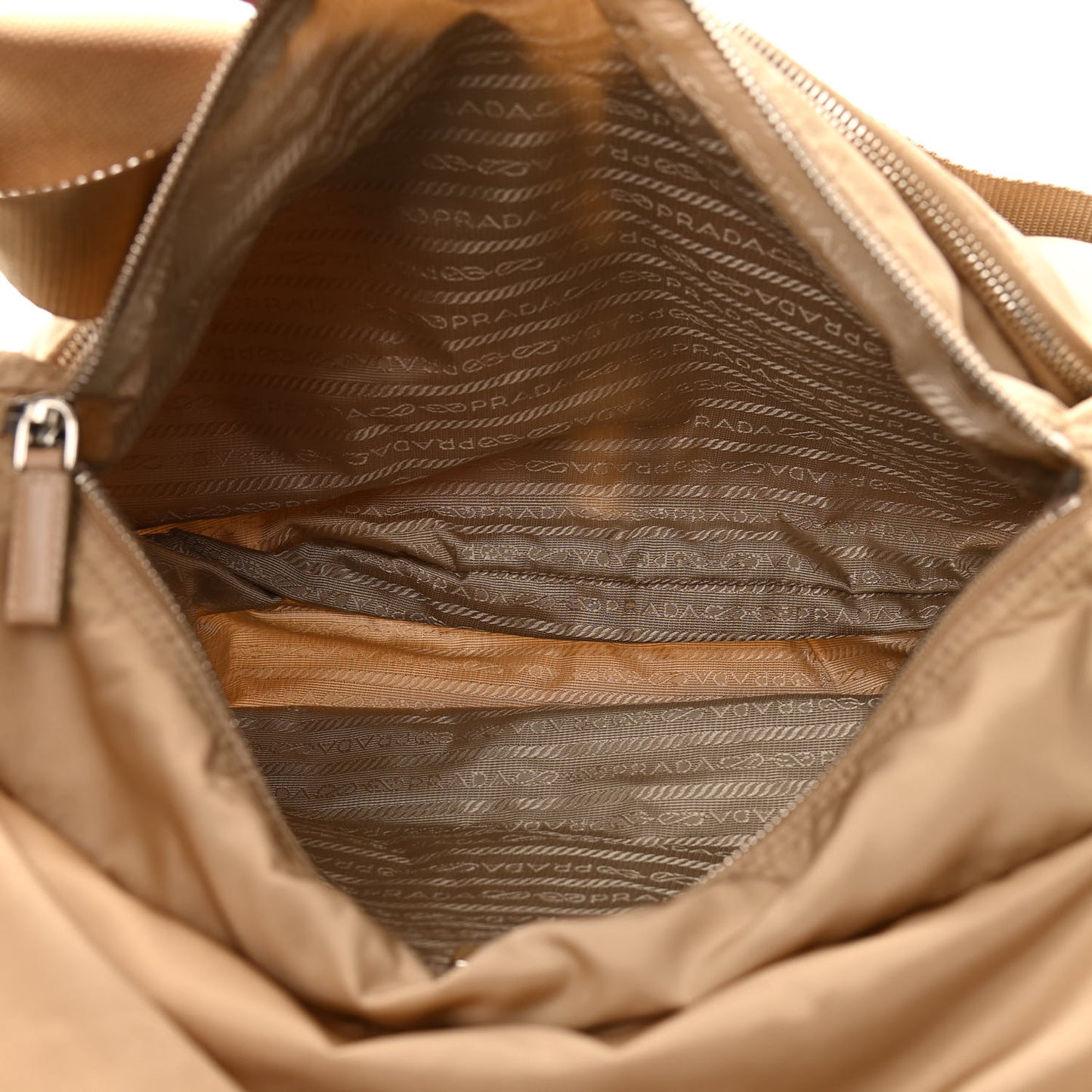 Tessuto Nylon Vela Messenger Bag Beige