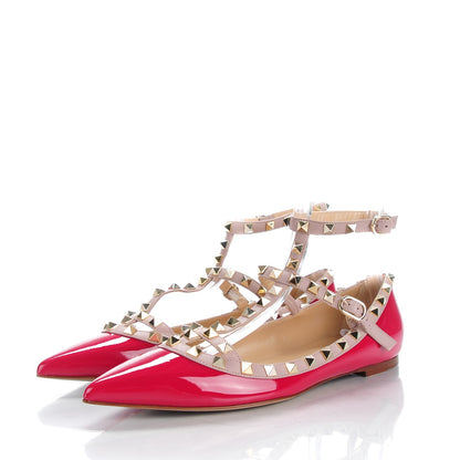 Valentino Garavani Patent Rockstud Cage Ballerina Flats 39.5 Cyclamin Poudre 3 of 8