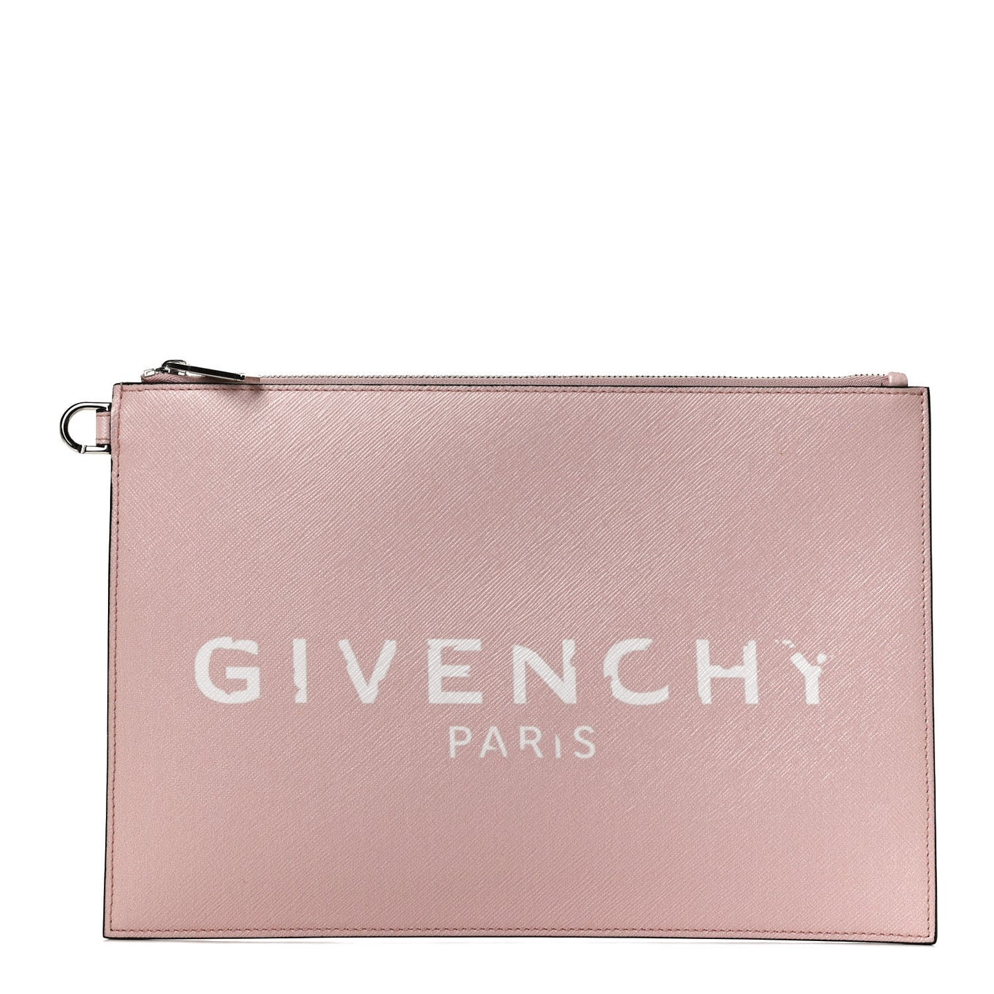 Textured Coated Canvas Iconic Prints Flat Medium Clutch Bag Pink