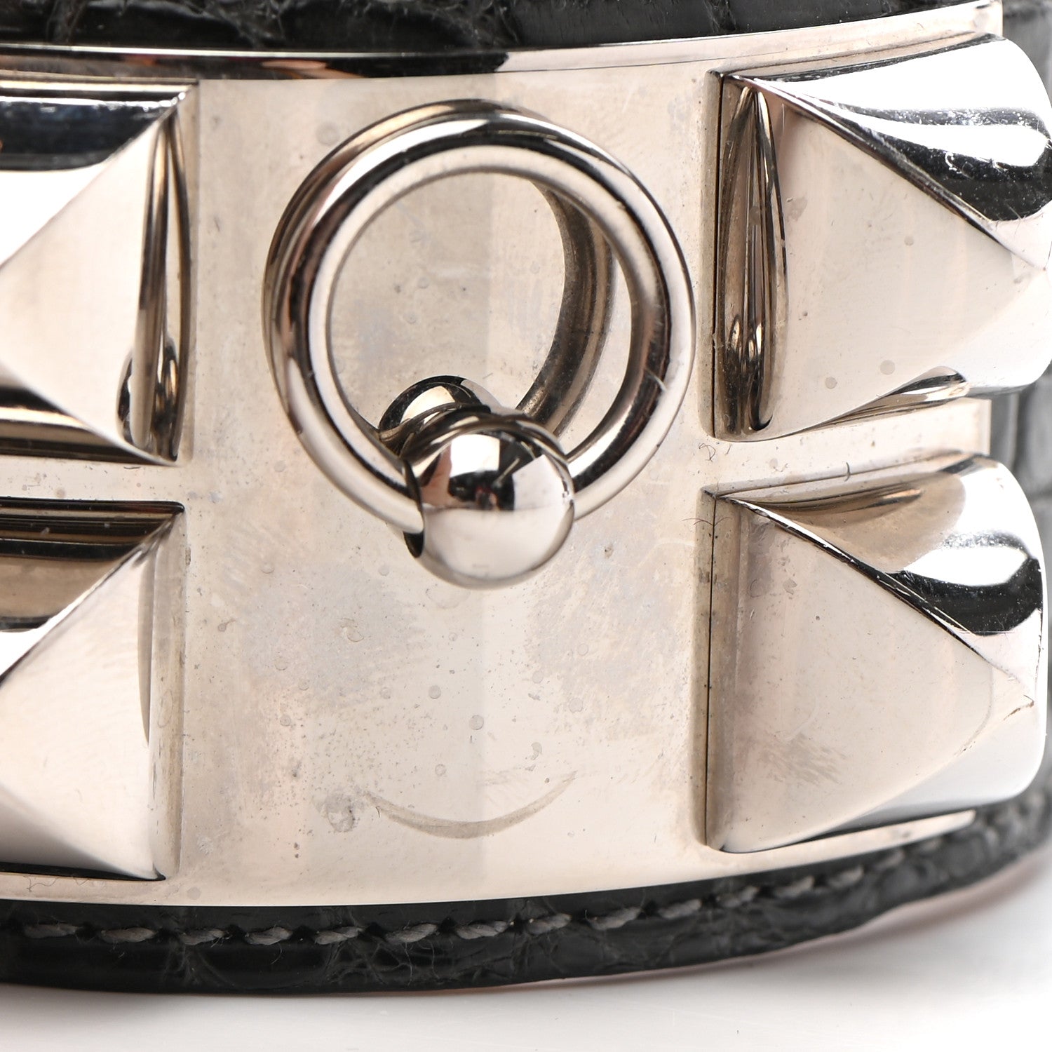 Hermes Shiny Alligator Collier de Chien CDC Bracelet S Graphite 10 of 10