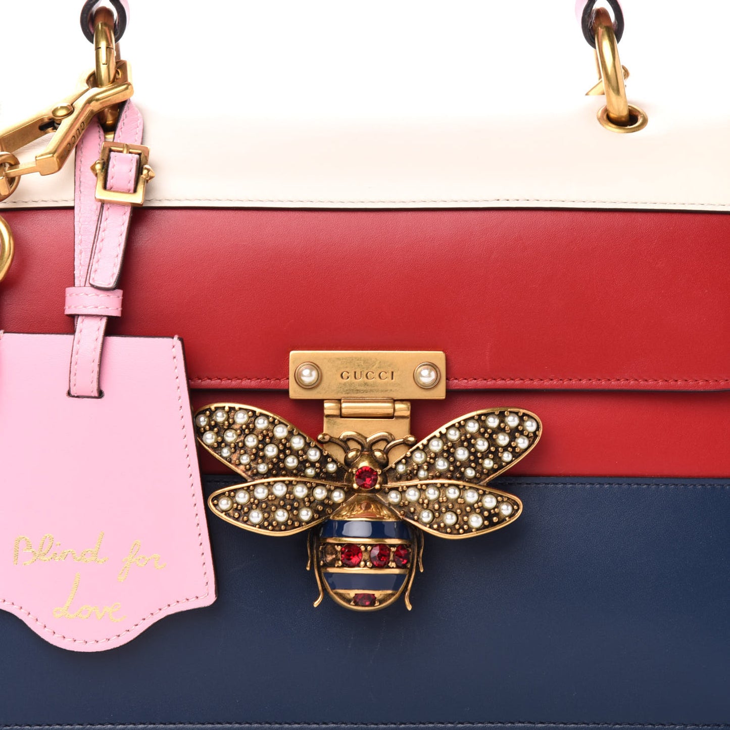 Calfskin Sylvie Web Small Queen Margaret Top Handle Bag Blue Agata Hibiscus Red Mystic White Sugar Pink