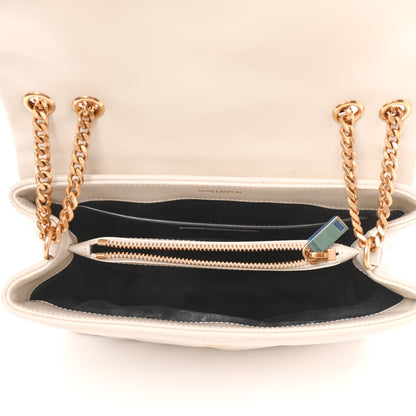 Saint Laurent Calfskin Y Quilted Monogram Small Loulou Chain Satchel Ivory 5 of 12