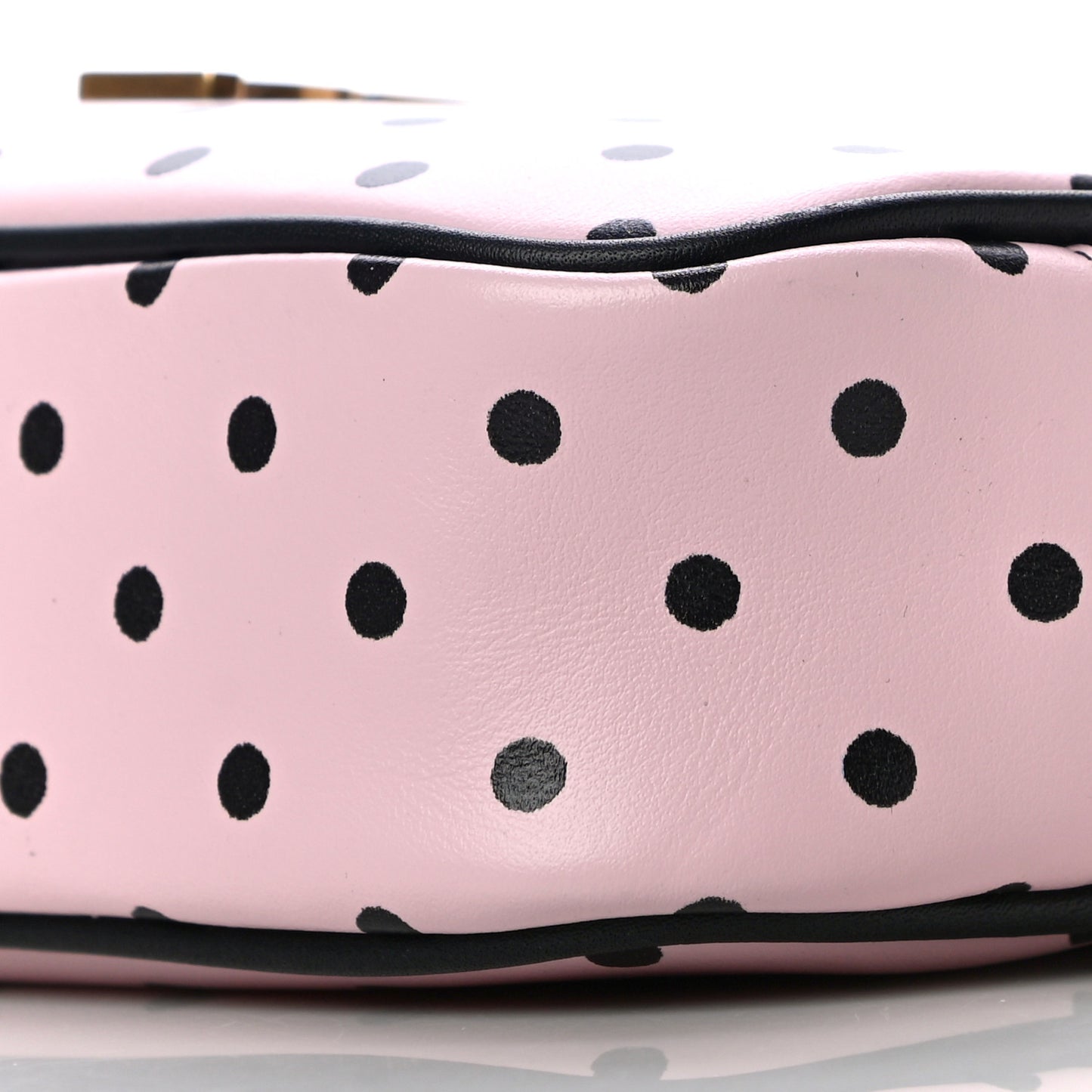 Calfskin Printed Polka Dot Mini Lou Camera Bag Pink Black