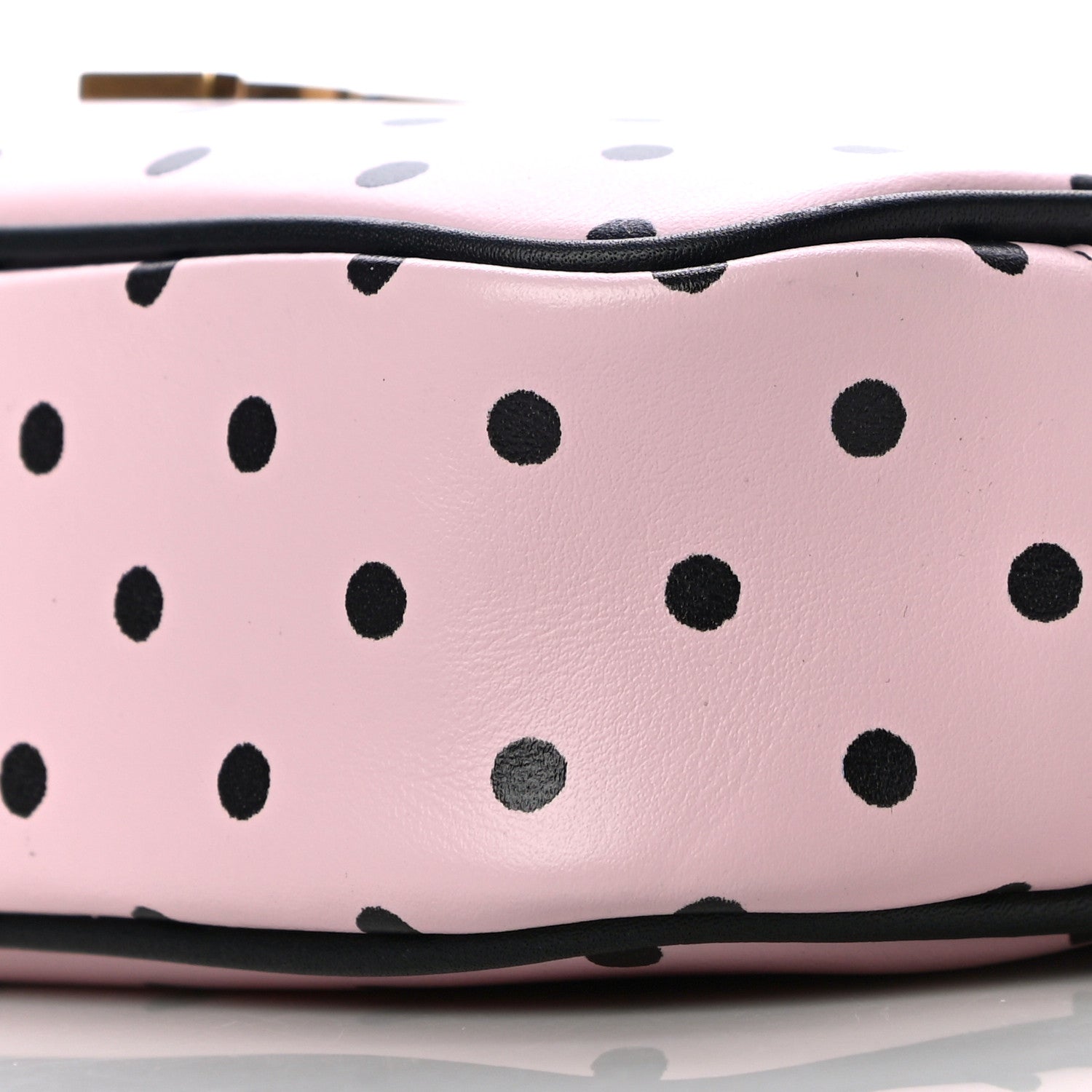 Saint Laurent Calfskin Printed Polka Dot Mini Lou Camera Bag Pink Black 10 of 10