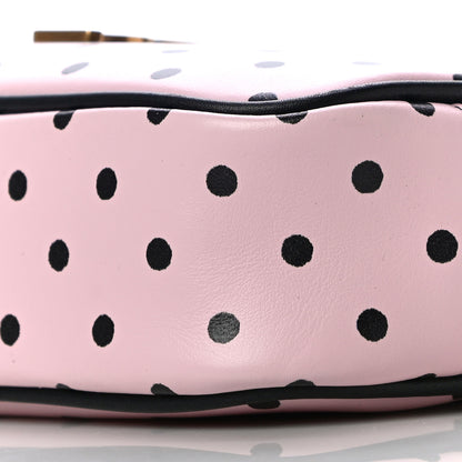 Saint Laurent Calfskin Printed Polka Dot Mini Lou Camera Bag Pink Black 10 of 10