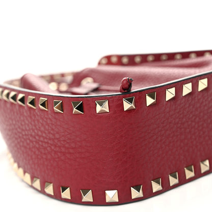 Valentino Garavani Grained Calfskin Rockstud Bucket Bag Rubino 8 of 12