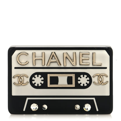 Chanel Resin Crystal Chanel Cassette Brooch Black Gold 1 of 3