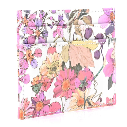 Christian Dior Calfskin Caro Freesia Five-Slot Card Holder White Multicolor 3 of 7
