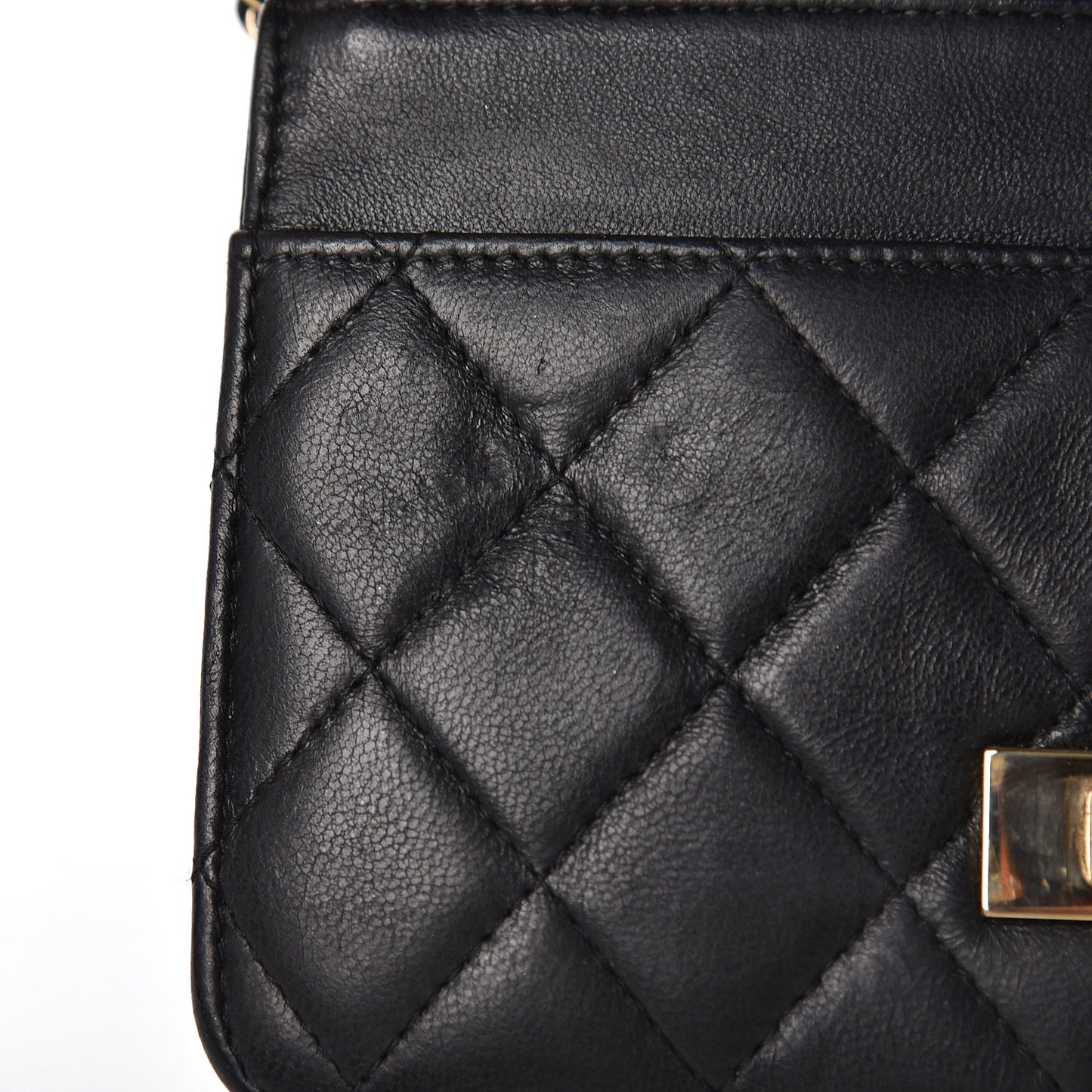 Lambskin Quilted Golden Class Wallet on Chain WOC Black