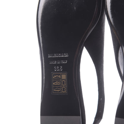 Balenciaga Velvet BB Knife Pointy Toe Slingback Flats 36.5 Black 9 of 11