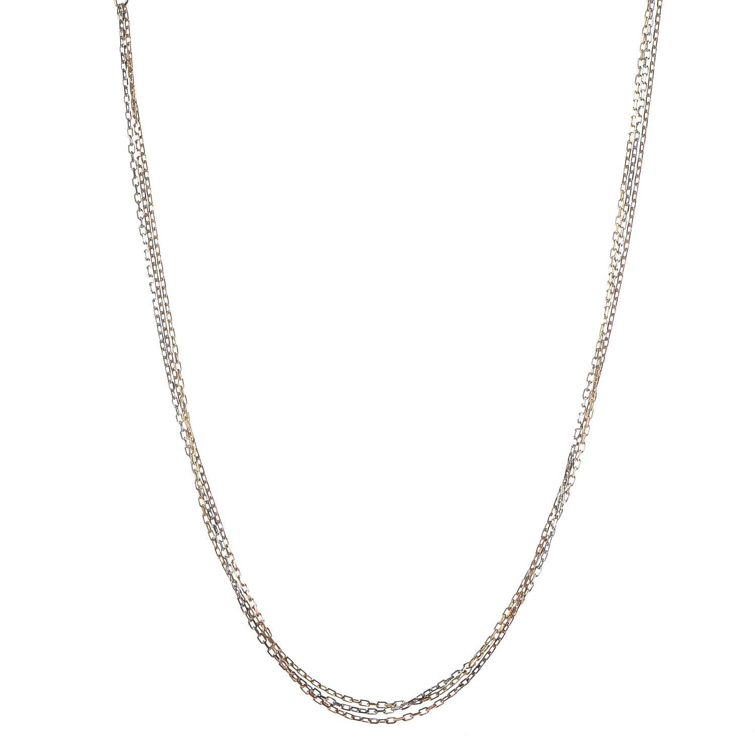 Cartier 18K Pink Yellow White Gold Three Chain Necklace 1 of 5