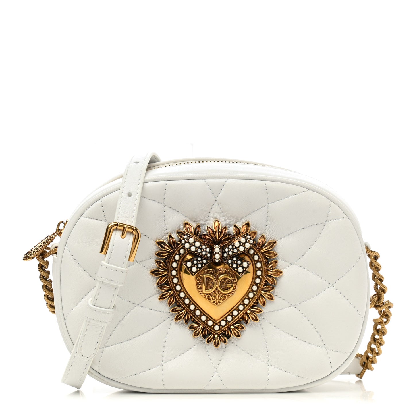 Smooth Calfskin Mini Devotion Camera Bag White