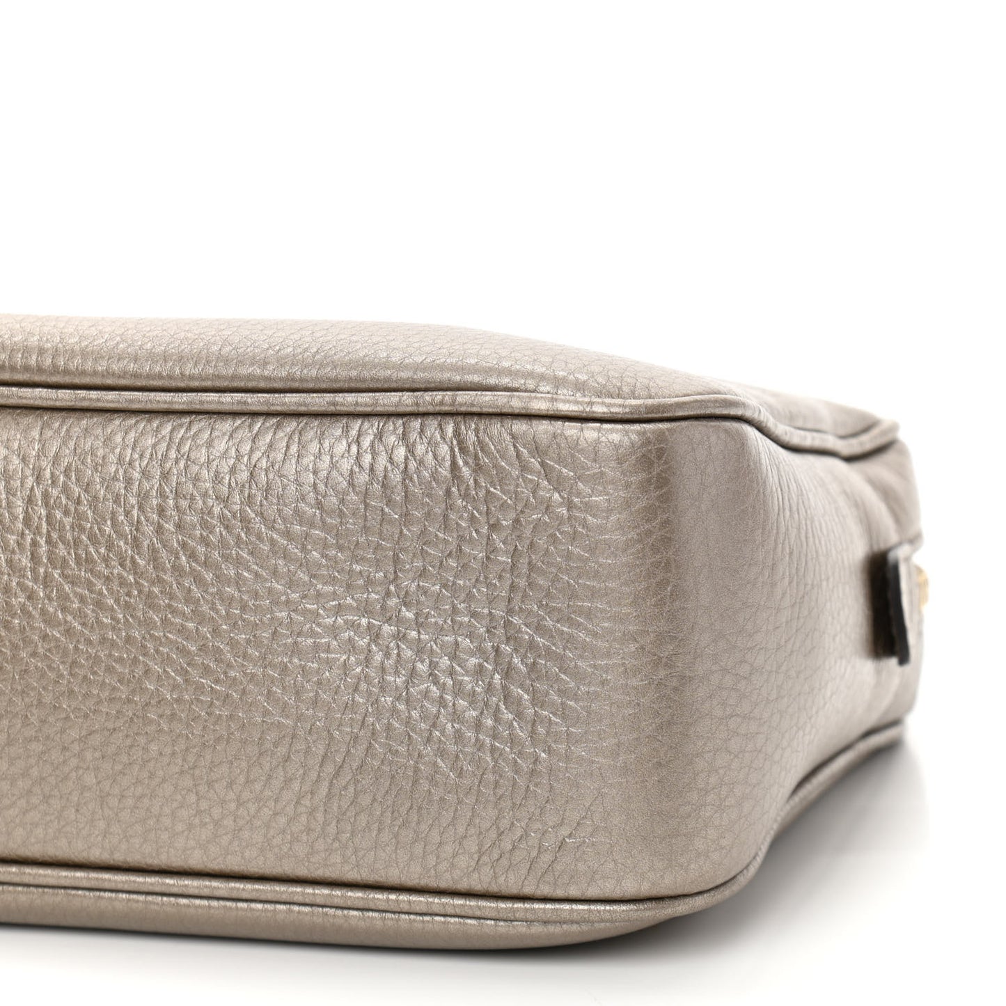 Metallic Pebbled Calfskin Small Soho Bowler Golden Beige