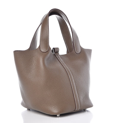 Hermes Taurillon Clemence Picotin Lock 18 PM Etoupe 3 of 17