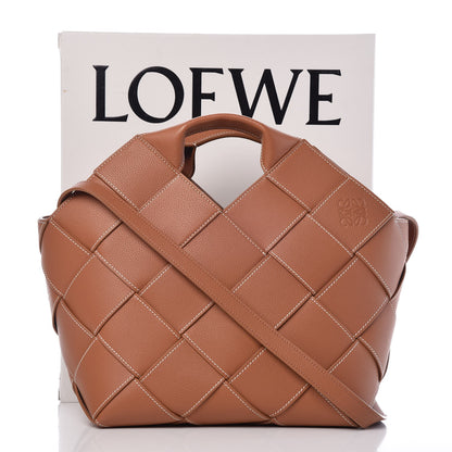 Loewe Calfskin Woven Basket Bag Tan 9 of 9