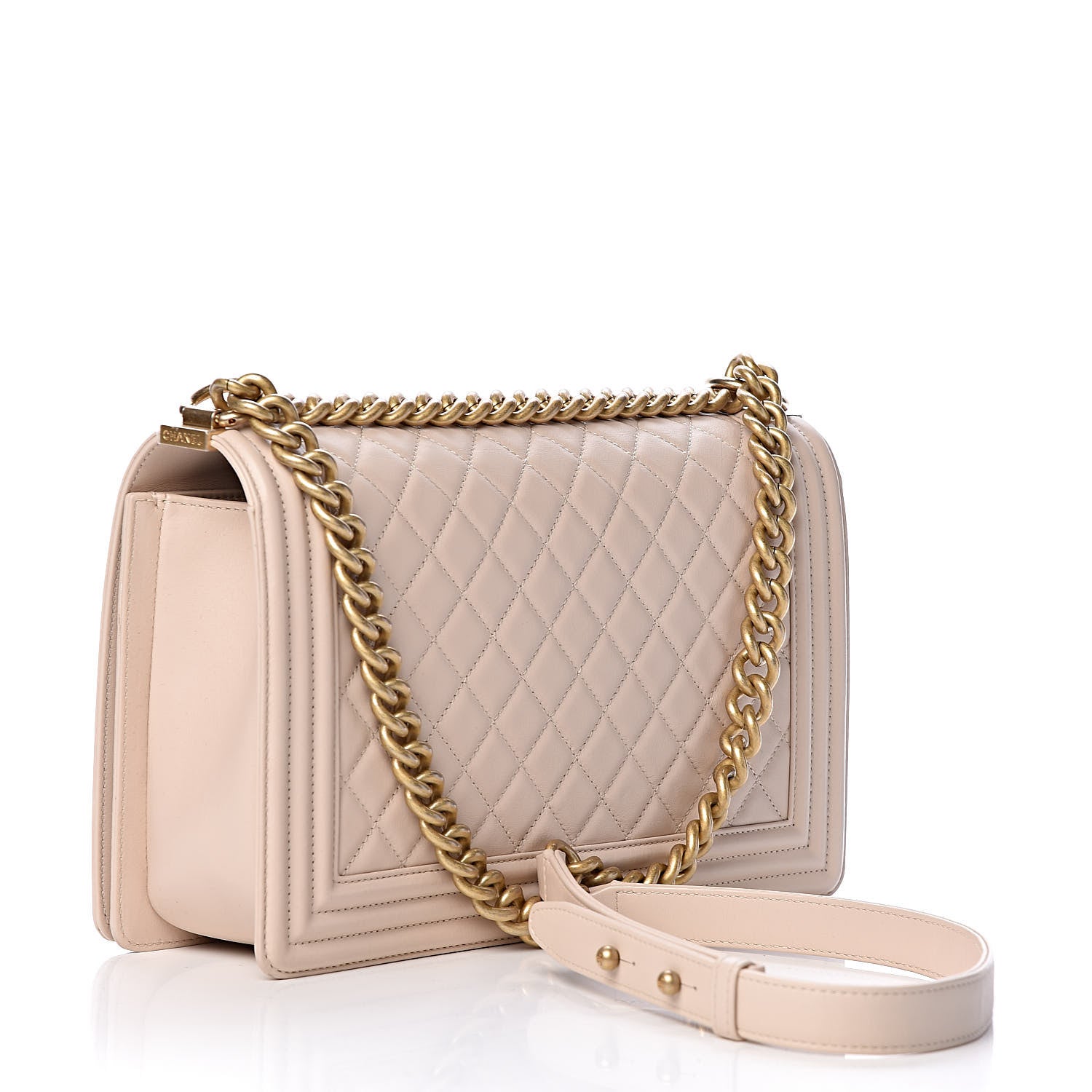 Chanel Calfskin Quilted New Medium Boy Flap Beige Clair 3 of 10