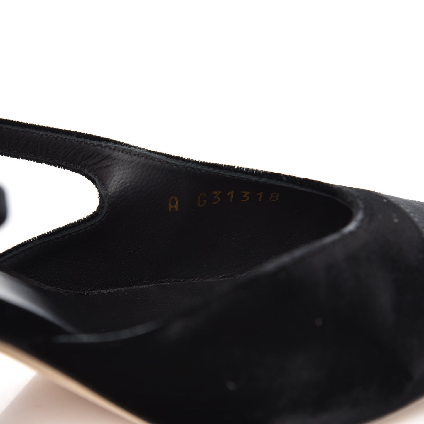 Velvet Grosgrain Cap Toe CC Slingback Pumps 39.5 Black