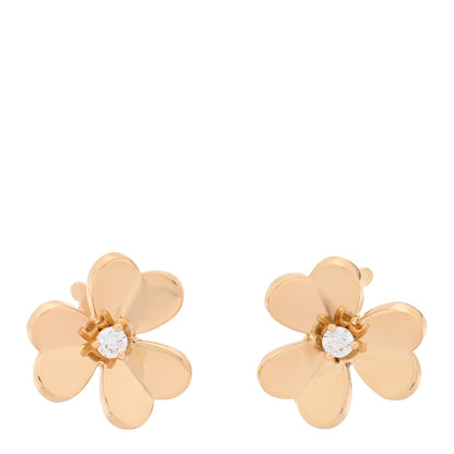 Van Cleef & Arpels 18K Yellow Gold Diamond Small Frivole Earrings 1 of 4