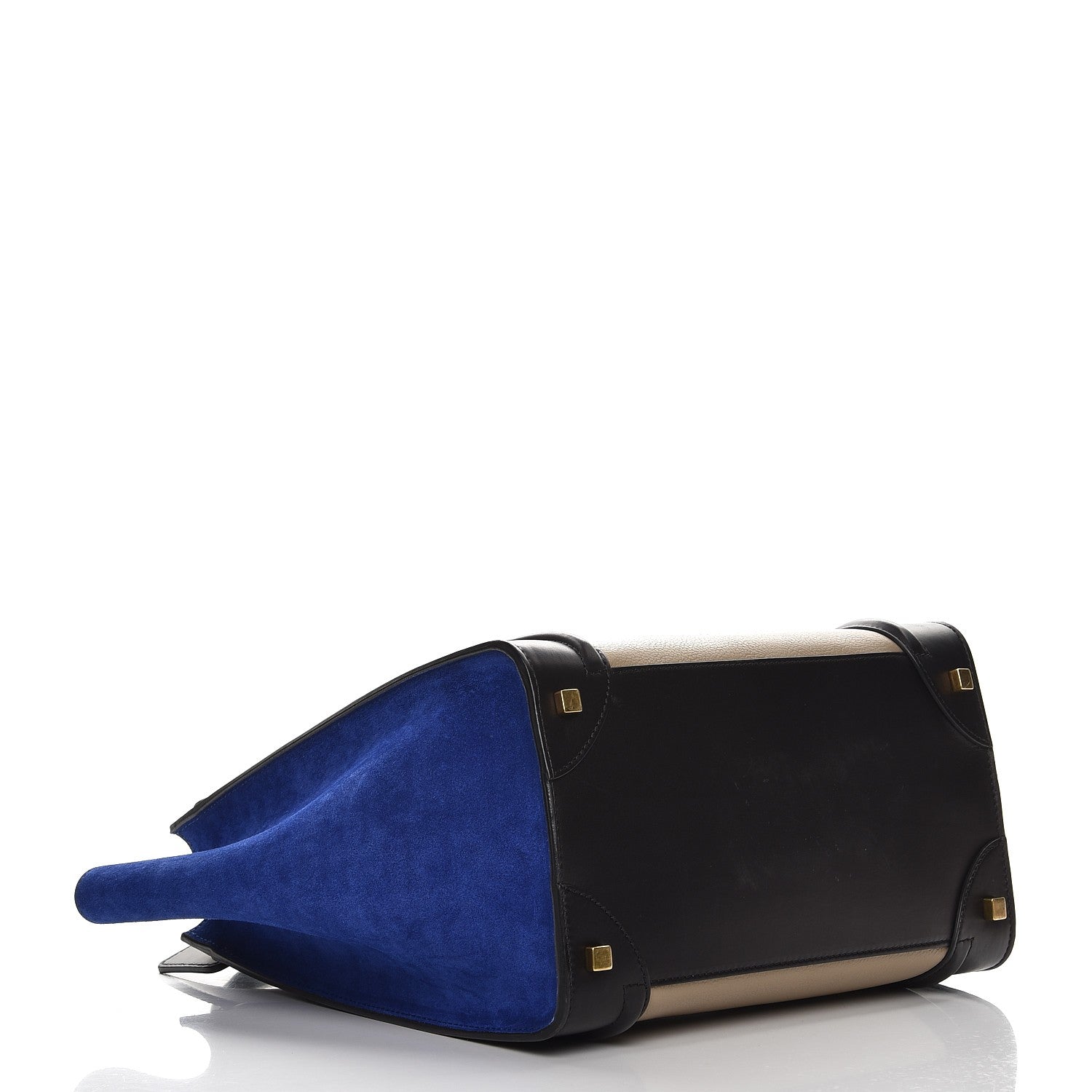 Celine Elephant Calfskin Suede Mini Tri-Color Luggage Sand 4 of 9