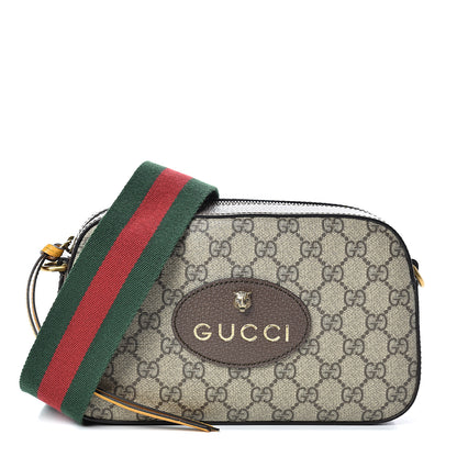 Gucci GG Supreme Monogram Web Neo Vintage Shoulder Bag Beige New Acero Crop 1 of 10