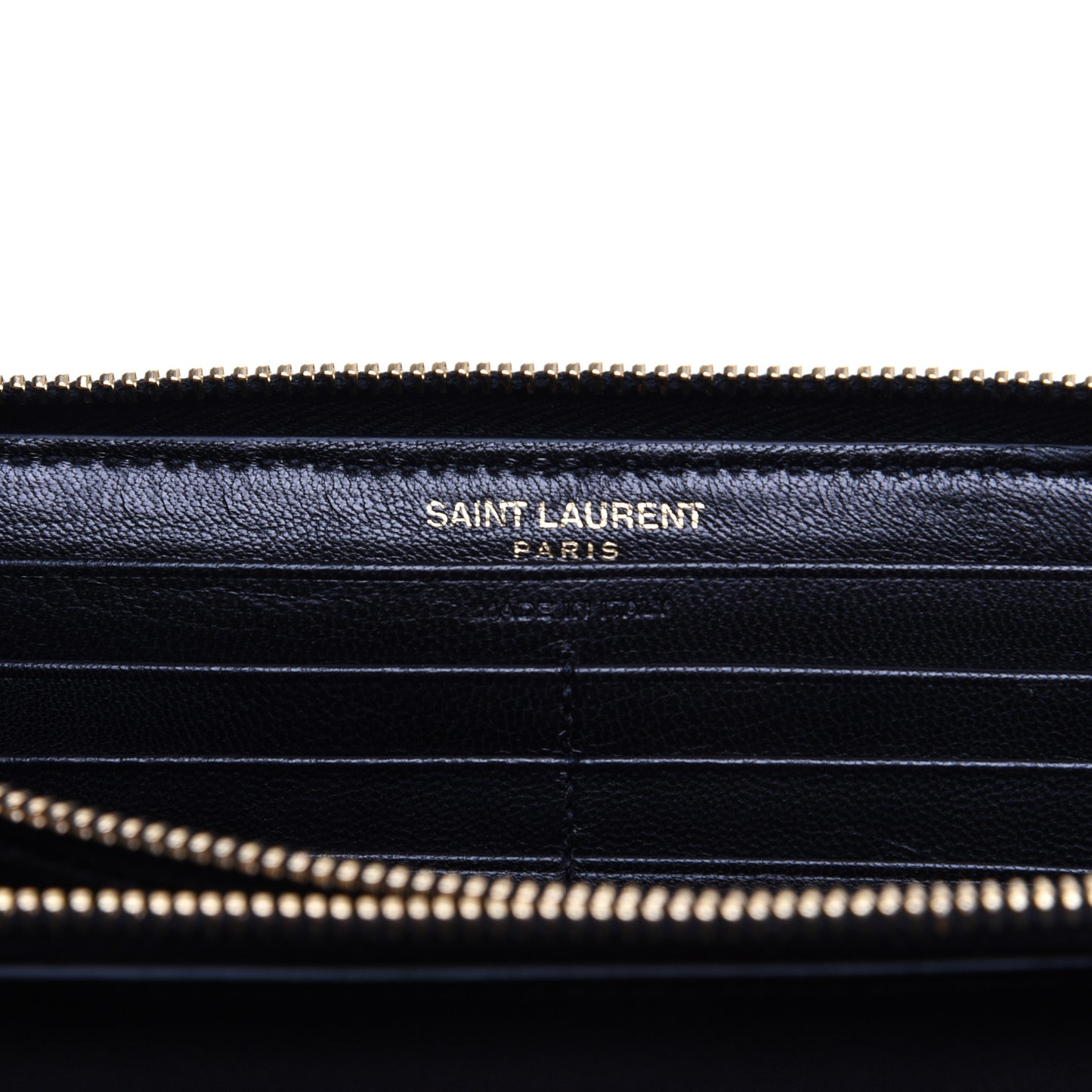 Patent Calfskin Matelasse Monogram Vicky Zip Around Wallet Black