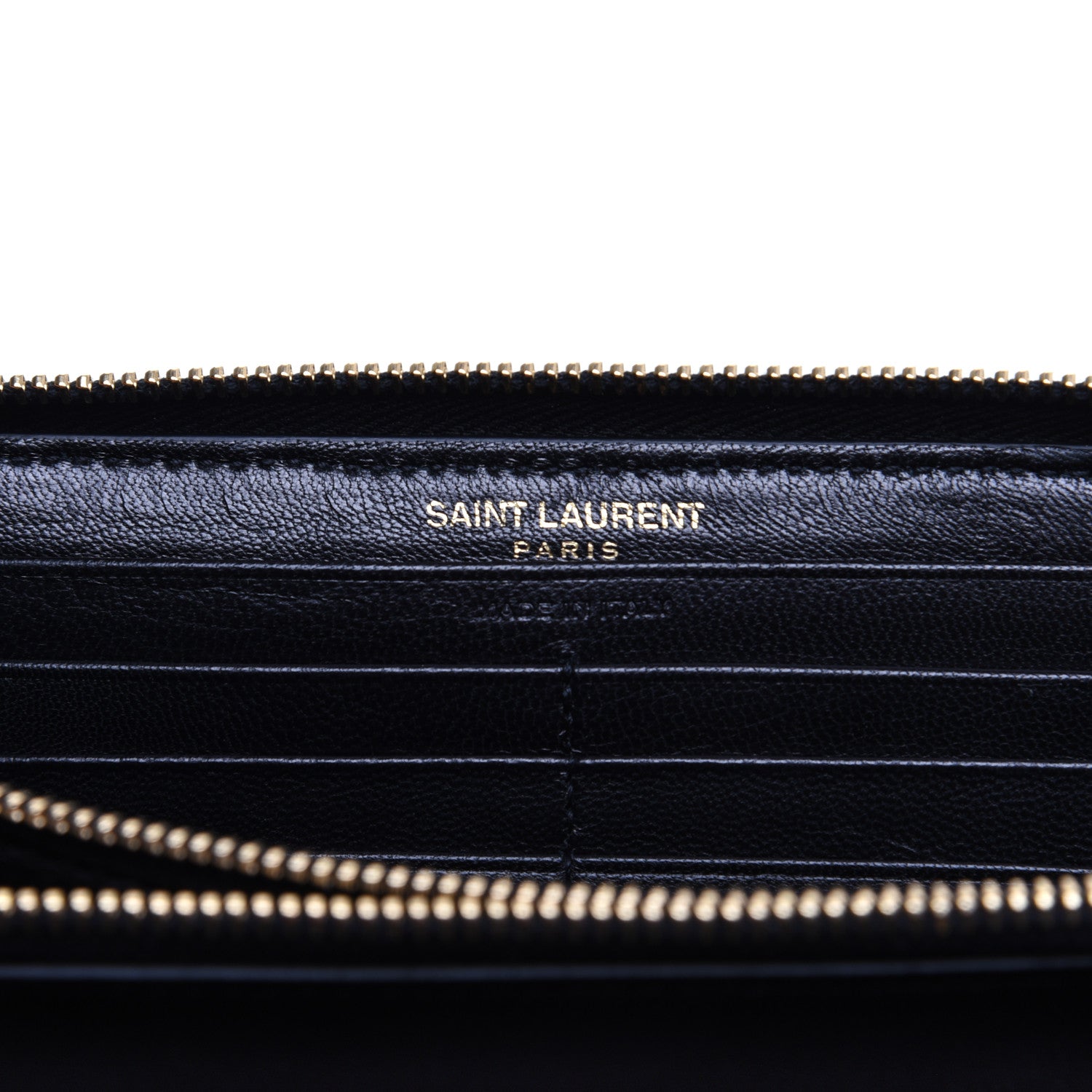Saint Laurent Patent Calfskin Matelasse Monogram Vicky Zip Around Wallet Black 7 of 9