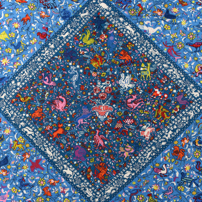 Hermes Cashmere Silk Jardins De Soie Shawl 140 Bleu Vert Rose 9 of 10