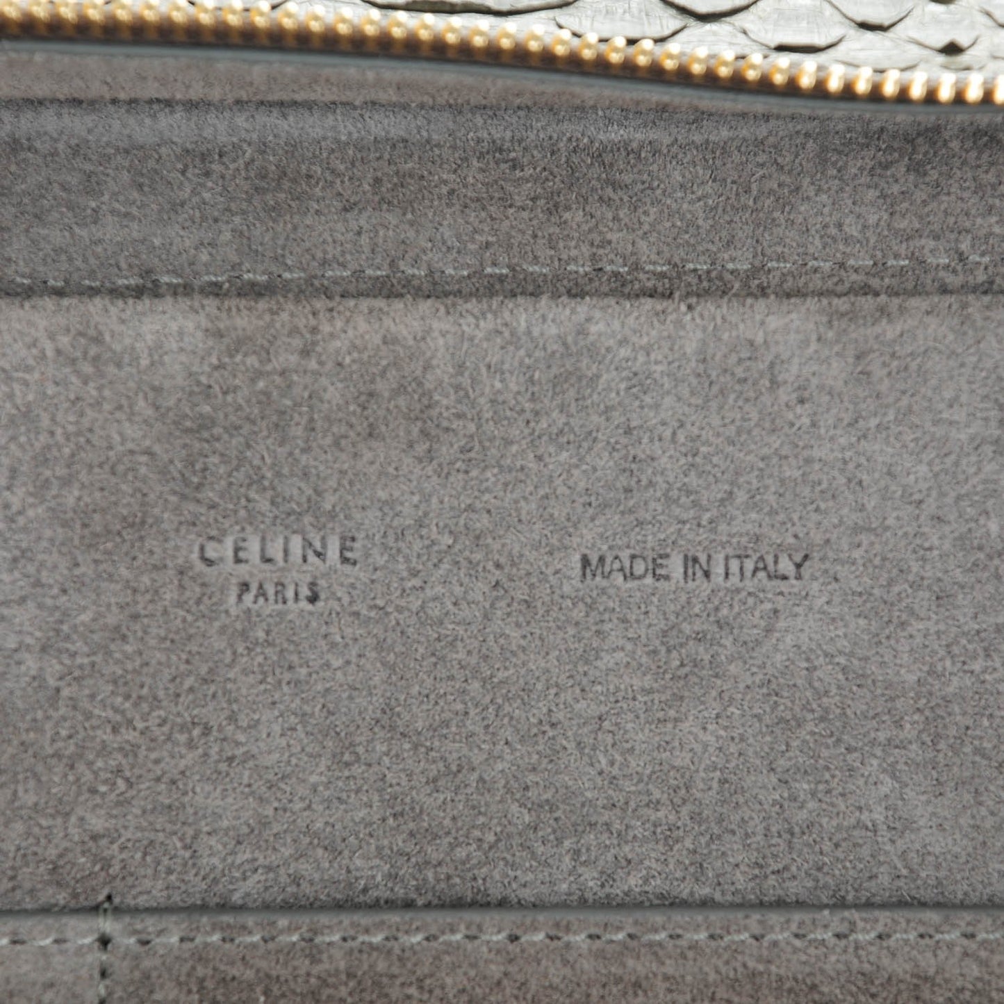 Python Calfskin Medium Trapeze Grey