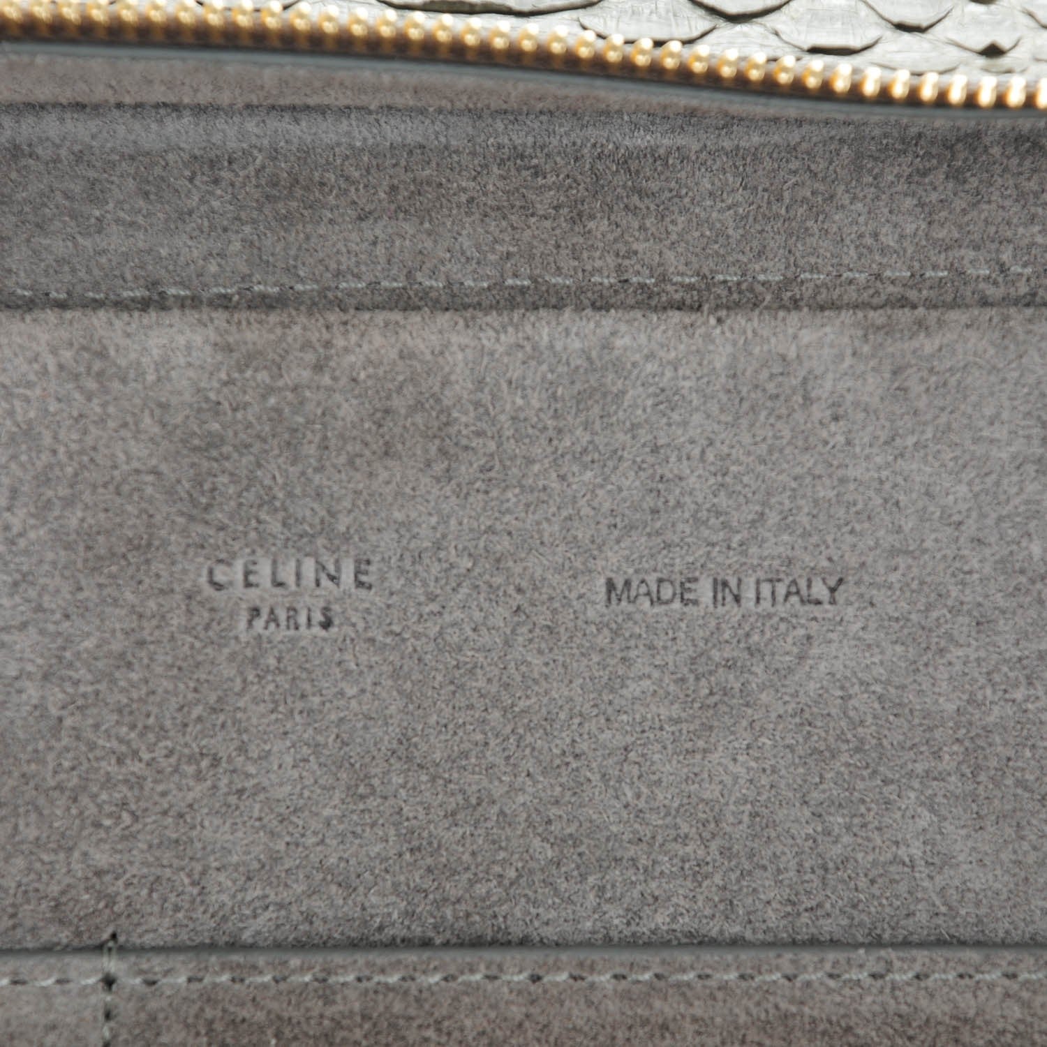 Celine Python Calfskin Medium Trapeze Grey 6 of 7
