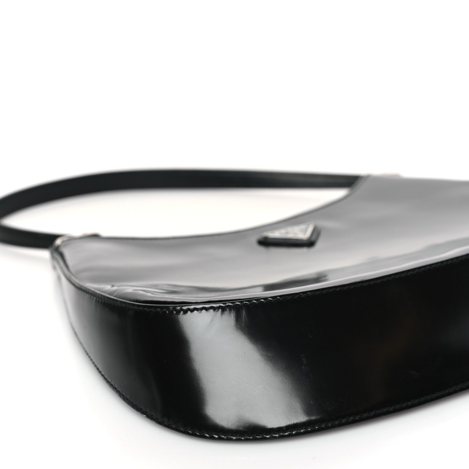 Prada Spazzolato Cleo Shoulder Bag Black 7 of 8