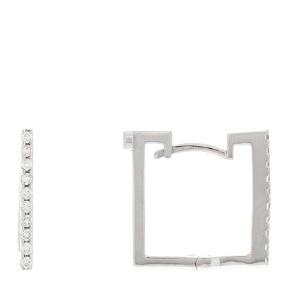Roberto Coin 18K White Gold Diamond Classic Square Hoop Earrings 1 of 4