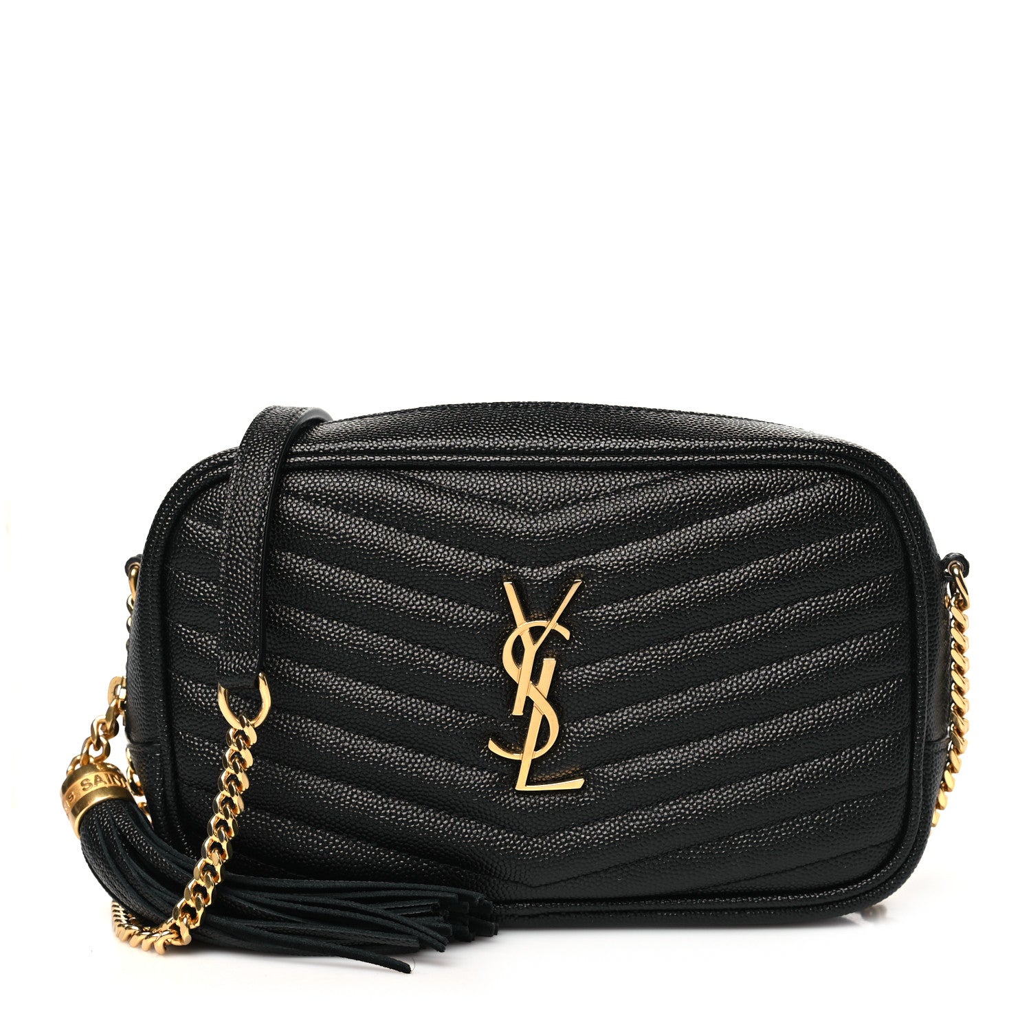 Saint Laurent Grain De Poudre Matelasse Monogram Mini Lou Camera Bag Black 1 of 11