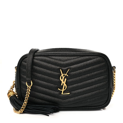 Saint Laurent Grain De Poudre Matelasse Monogram Mini Lou Camera Bag Black 1 of 11