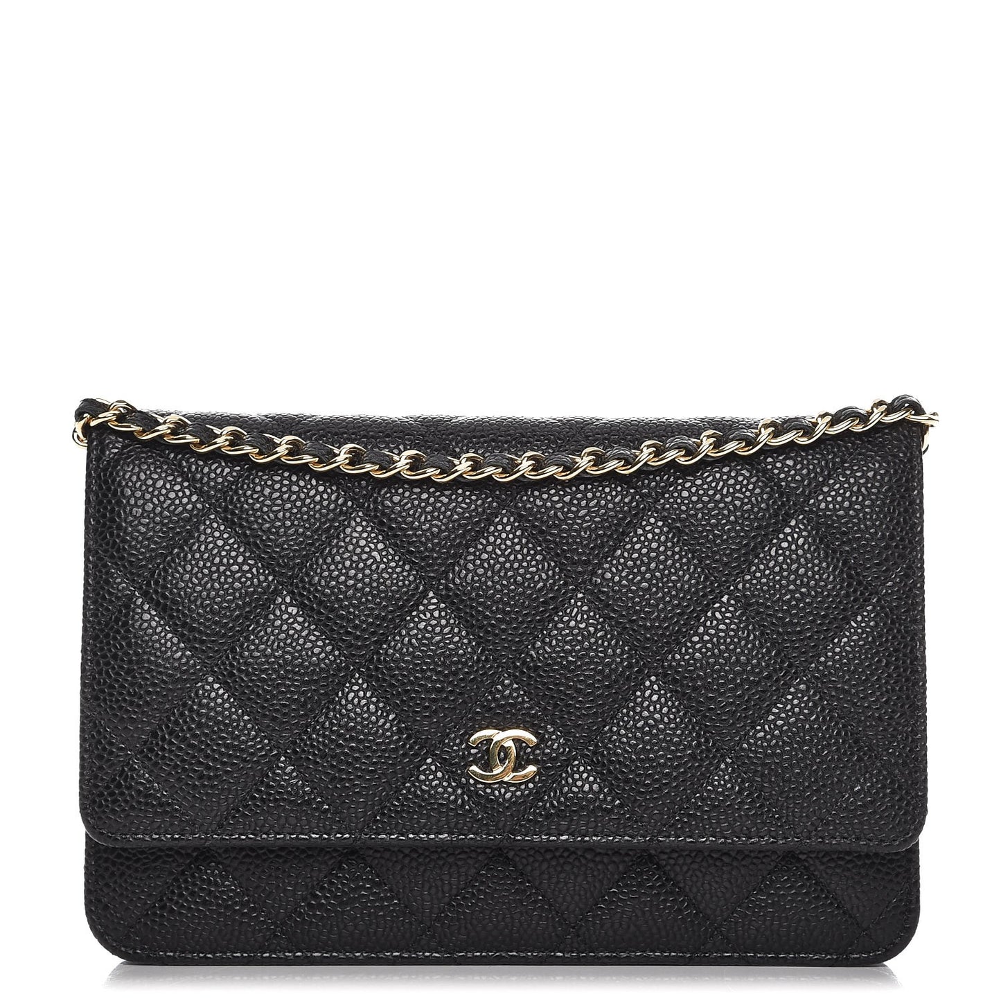 Caviar Quilted Wallet On Chain WOC Black