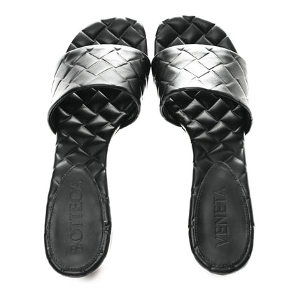 Bottega Veneta Lambskin Weaving Effect Amy Sandals 38.5 Black 2 of 8
