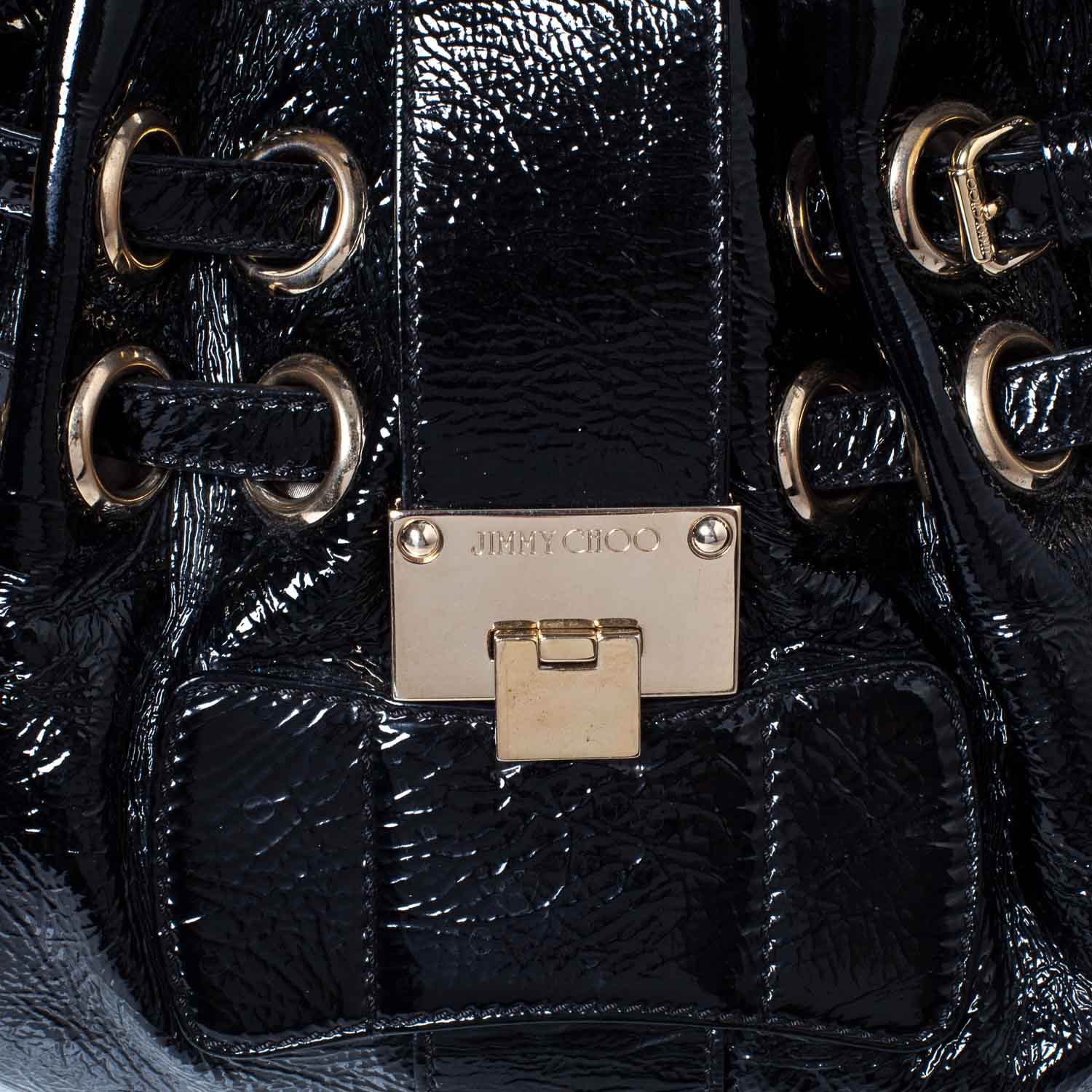 Jimmy Choo Crushed Patent Riki Bag Black 7 of 8