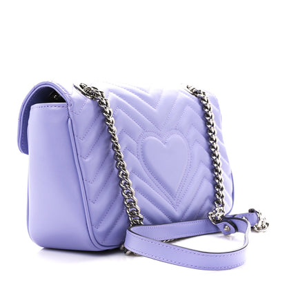 Gucci Calfskin Matelasse Small GG Marmont Shoulder Bag Lapis 3 of 10