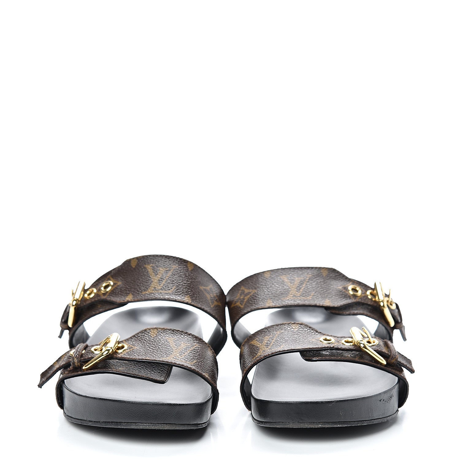 Louis Vuitton Monogram Bom Dia Mule Sandals 37 Black 2 of 12