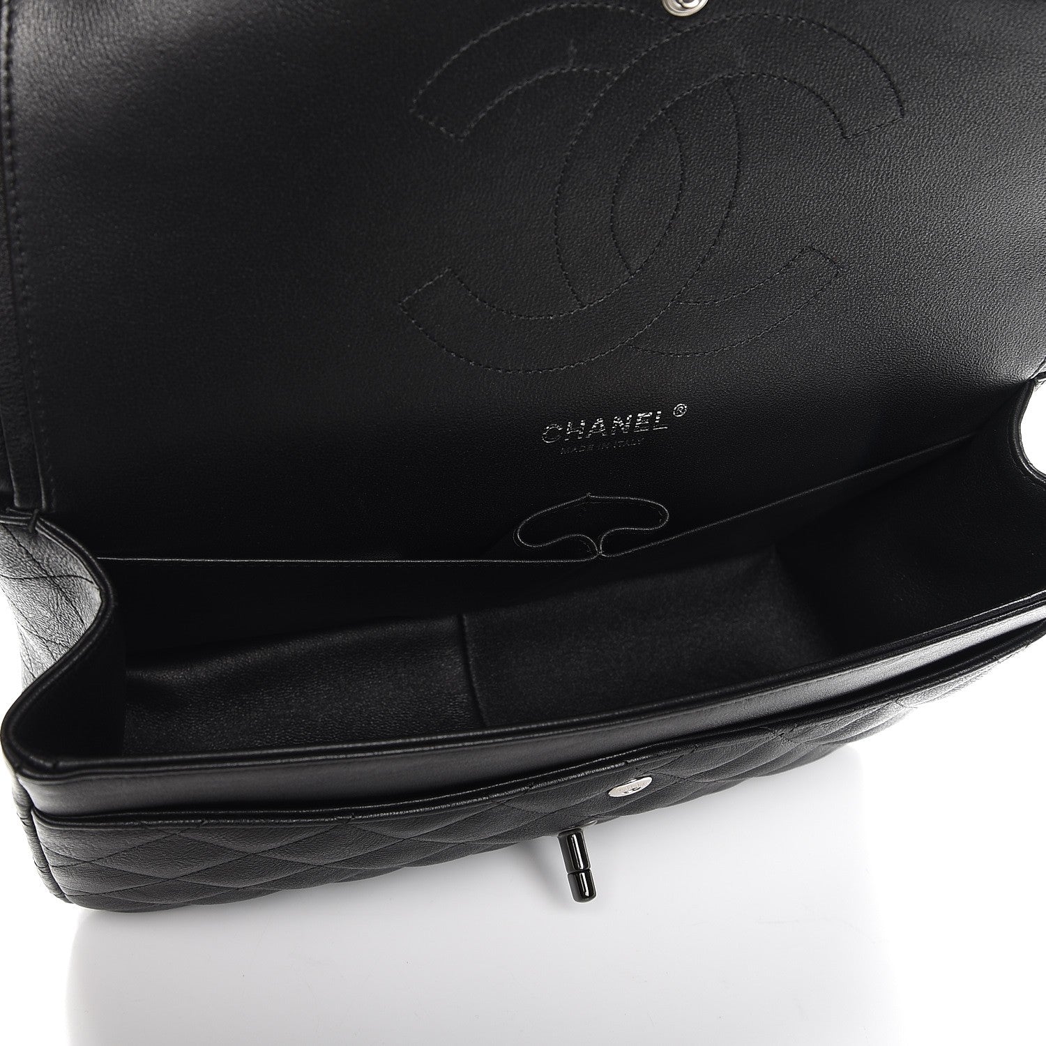 Chanel Crumpled Calfskin Quilted Jumbo Double Flap So Black 6 of 9