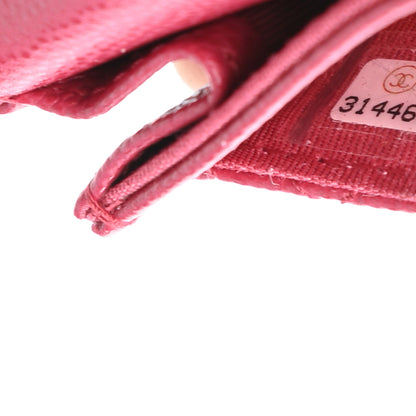 Chanel Caviar Quilted Flap Card Holder Wallet Dark Pink 8 of 9