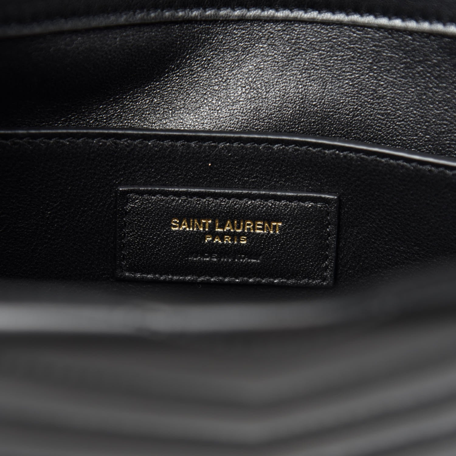 Saint Laurent Lambskin Matelasse Chevron Monogram Medium Sulpice Bag Black 8 of 11