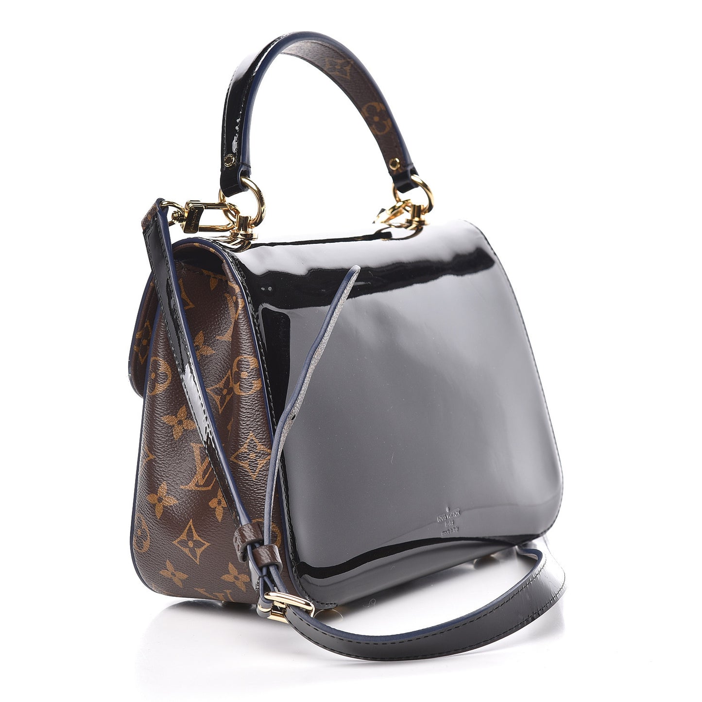 Patent Calfskin Monogram Cherrywood PM Black