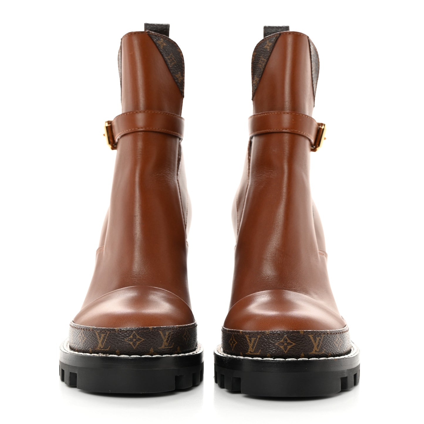 Calfskin Monogram Star Trail Ankle Boots 36.5 Cognac